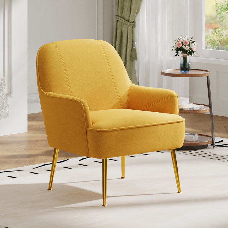 Upholstered Armchair, Yellow