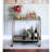 Antique Mirror & Brass Decorated Serving Cart - Rectangular Design, Tempered Glass Shelves, Wine Storage, Metal Frame With Acrylic, Wheels For Easy Movement, Simple Assembly Accented 5Mm Shelves-610409554