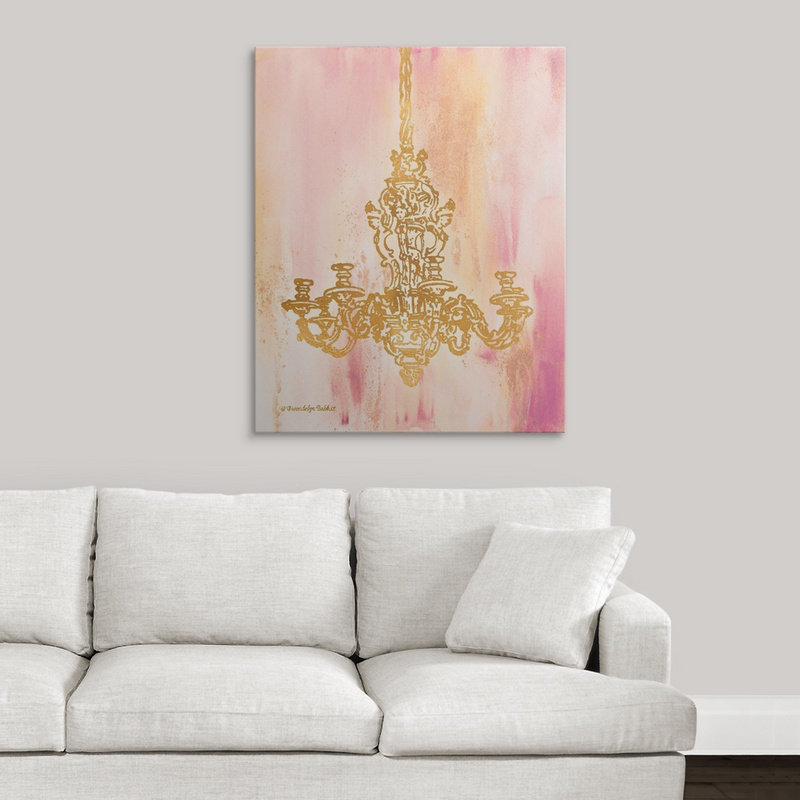 «Pink and Gold I» Gwendolyn Babbitt, impression, H 30 po x l 24 po x P 1,5 po, Toile