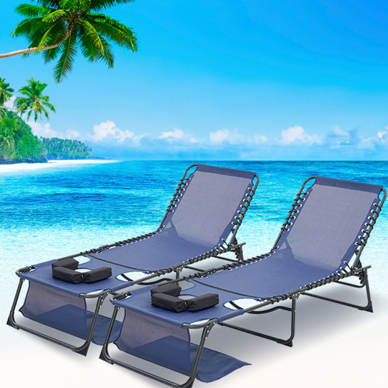 Chaise longue d'extérieur, Bleu
