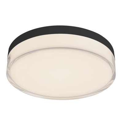 Quara 7-in Black dimmable LED Flush Mount