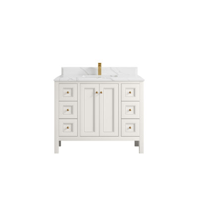 Nashville 4. W X 2. D Single Sink Bathroom Vanity In Alabaster With Cove Edge Quartz