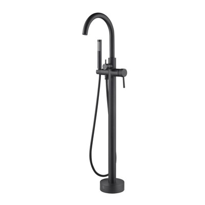 Robinet de baignoire sur pied à poignée simple avec douchette sur pied