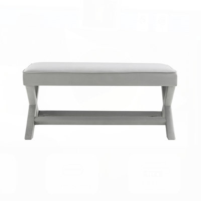 Upholstered Bench With X-Crossed Legs