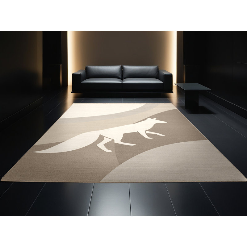 Tapis beige lavable à la machine Osazee, 8 x 12