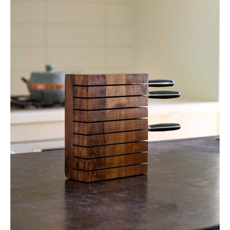 Acacia Wood Horizontal 8-Knife Block