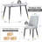 Contemporary Faux Marble 5-Piece 50" Dining Set with Upholstered Chairs-92611036-92611037