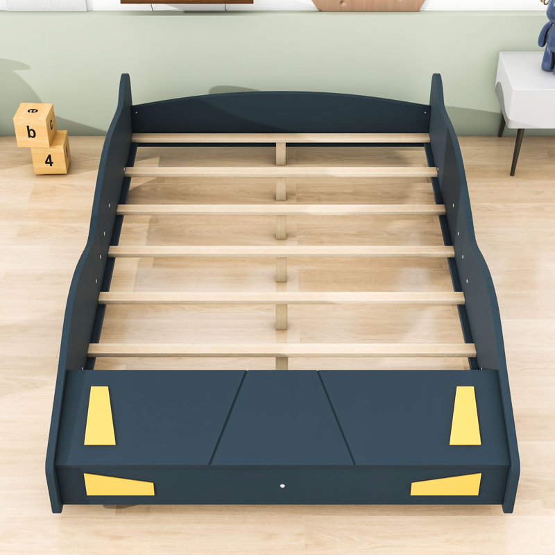 Jaqui Full Cars Bed by Trinx, Dark Blue