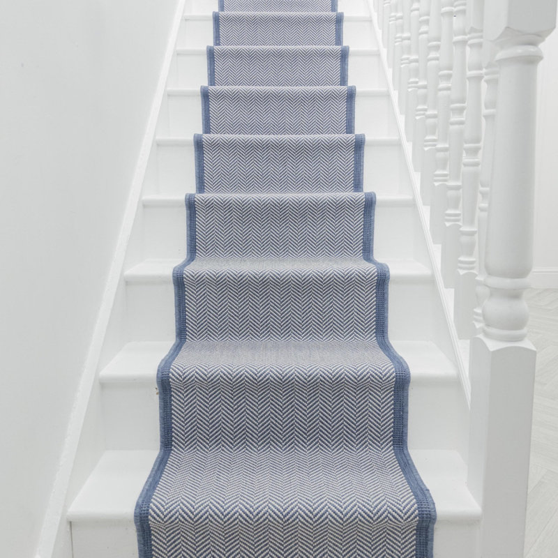 Stair Runner Geometric Flatweave Area Rug, Runner 60 x 570 cm