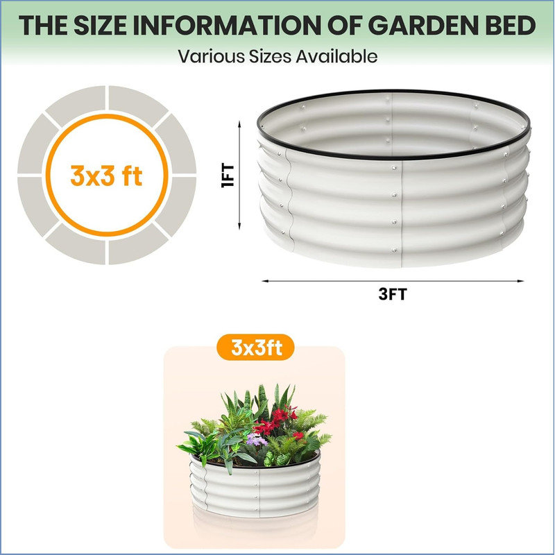 Planter, Beige, 30.5cm H x 91.4cm W x 91.4cm D
