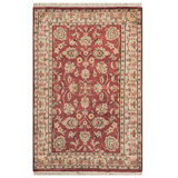 Hand-Knotted High-Quality Rust and Ivory Area Rug