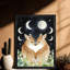 Reproduction d'art encadrée noire, cerf, embrasser sous la lune, thème de la Saint-Valentin-24305662