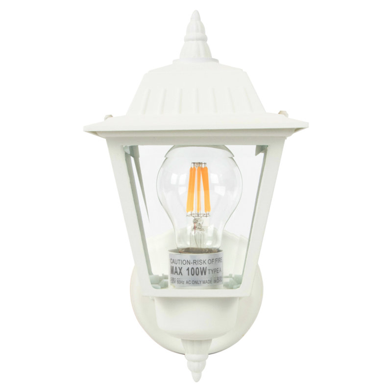 Lanterne murale d'extérieur Ledbetter, Blanc texturé