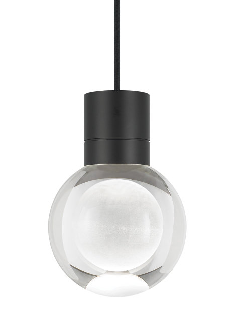 Mina LED Pendant, 1, 152" H x 7.6" W x 5" D, Black