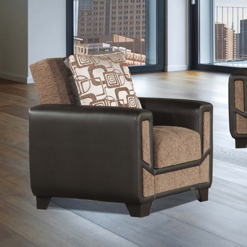 Fauteuil convertible moderne rembourré avec rangement