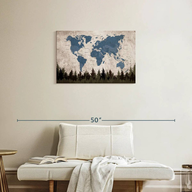 Carte du monde géographique Keiri VII, H 20 po x l 30 po