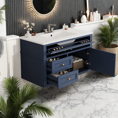 Modern Vanities(must Include Both Vanity Cabinet  And Sink), Mdf 36 In Storage