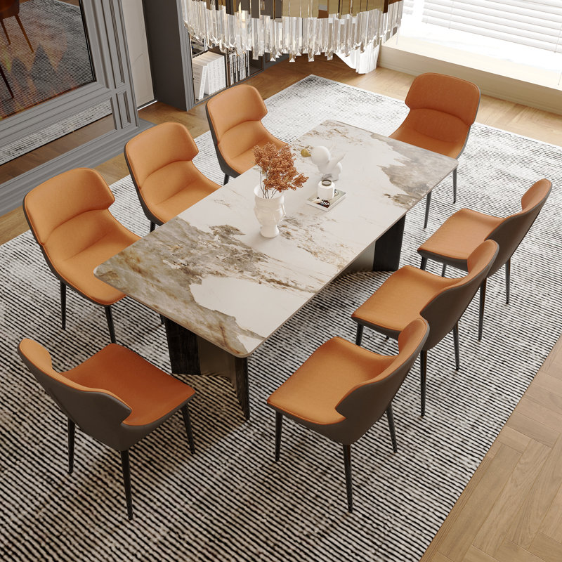 Table de salle à manger Sintered Stone, 29.9" H x 35.4" L x 70.87" W, Pandora, Black