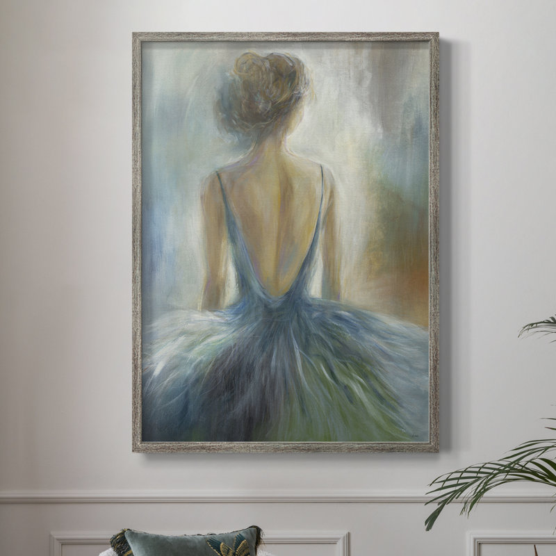 «Lady in Blue», reproduction encadrée - bois massif, H 21 po x l 17 po