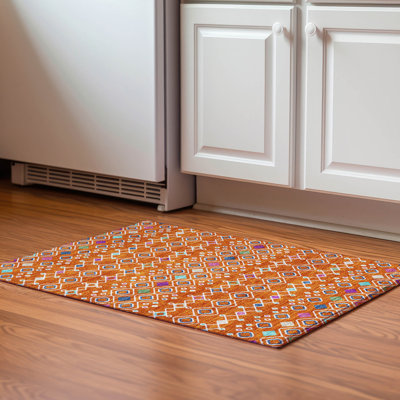 Premium Machine Washable Prisco Orange Rug