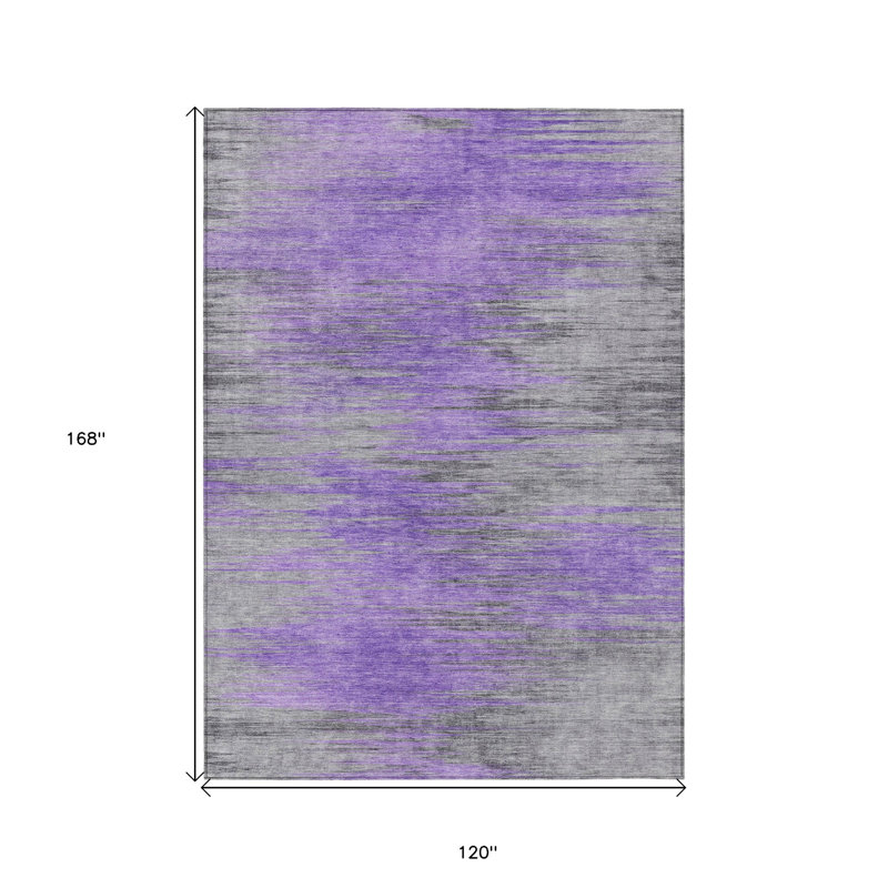 Tapis extérieur lavable abstrait gris et gris anthracite 10 pi x 14 pi