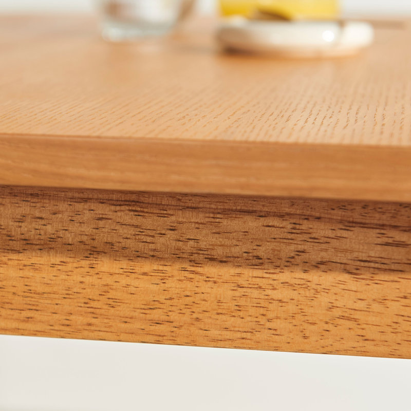 Extendable Solid Wood Base Dining Table, Pale Oak