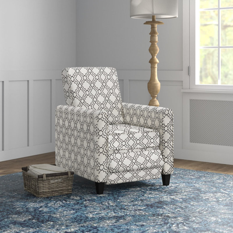 Upholstered Recliner, Moroccan Pattern Fabric