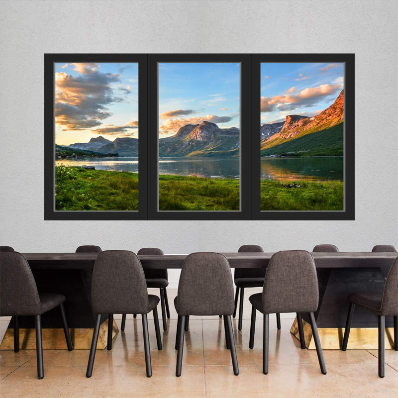 Décalcomanie de fenêtre en vinyle vacances nature, H 36 po x l 60 po