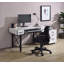 Bureaux avec 2 tiroirs de rangement Plateau à clavier, blanc antique Finition noire | Blanc antique | Métal, bois synthétique
