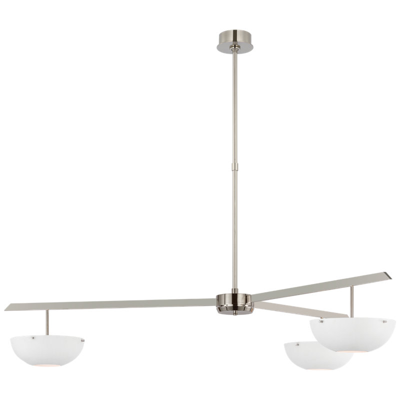 Valencia 3 - Light LED Chandelier, Black, Polished Nickel
