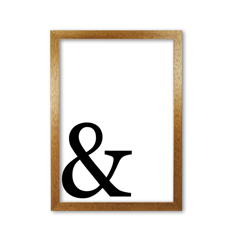 Ampersand - Print, 42 cm H x 30 cm W x 5 cm D, Honey Oak Frame
