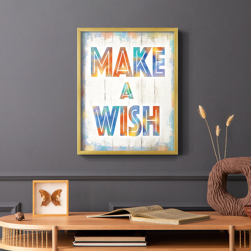 «Make A Wish», reproduction encadrée - bois massif, H 28 po x l 22 po