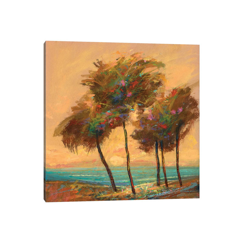 Palms Setting Sun by Michael Tienhaara - Wrapped Canvas Gallery-Wrapped Canvas Giclée, 30.48 cm H x 30.48 cm W