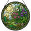 12"H Sunlight Garden Stained Glass Window Panel-1540147339
