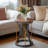 Abraham 12.59" W Rustic Tensegrity Round End Table