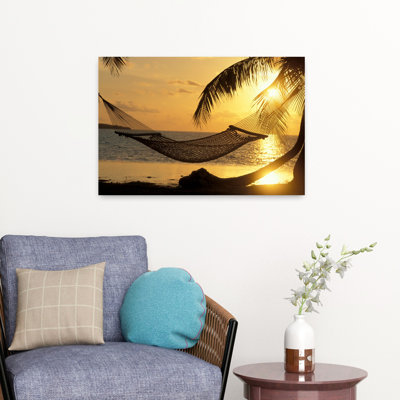 Hammock At Sunset Peaceful Tranquil Abstract Sunset Tropical Art