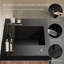 Meuble-lavabo flottant de 30 po avec lavabo, armoire de rangement moderne à rayures, tiroirs à fermeture en douceur, cuve à sable en quartz noir, finition noyer fumé, rails de rangement silencieux à texture ondulée, entièrement assemblé, facile