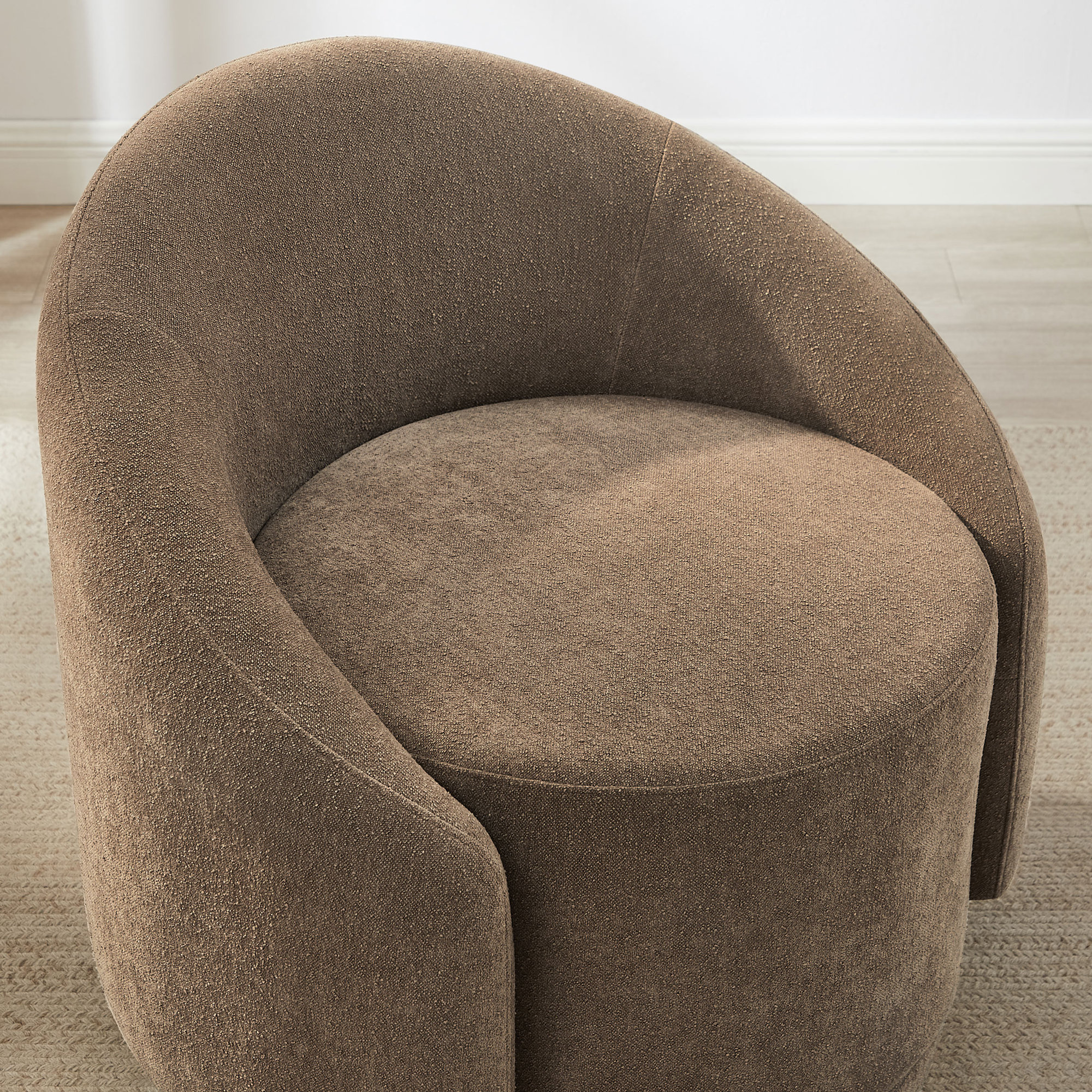 Pasadena Upholstered Swivel Accent Chair, Chocolate