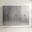 96 po L, armoire de garage D 3, contemporain, gris métallique, portes, chaleur et eau, 2 fois plus épais, planche de catégorie E0, tablette réglable avec, largeur de support en métal double, hauteur 79, aspect gris,