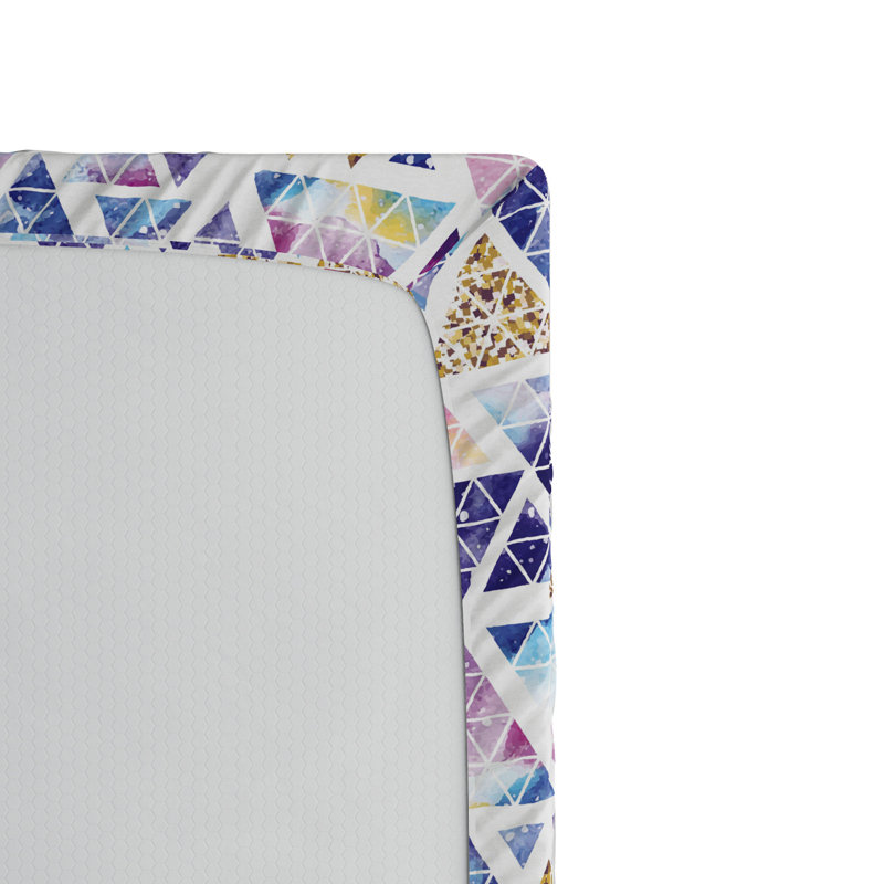 Drap-housse en microfibre Tribal, Drap-housse simple TG, Mauve / géométrique 1