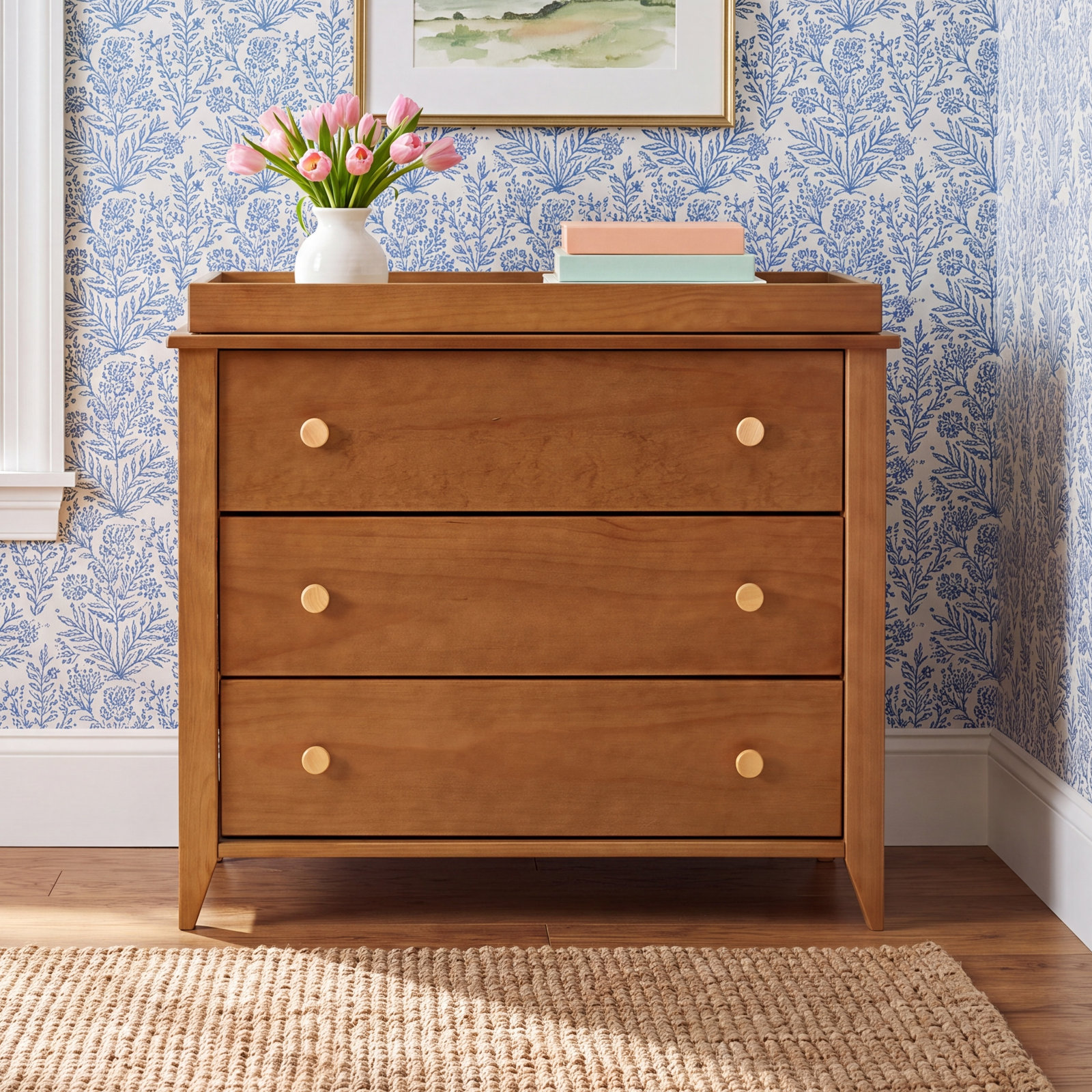 Sprout 3-Drawer Changing Table Dresser, Chestnut/Natural