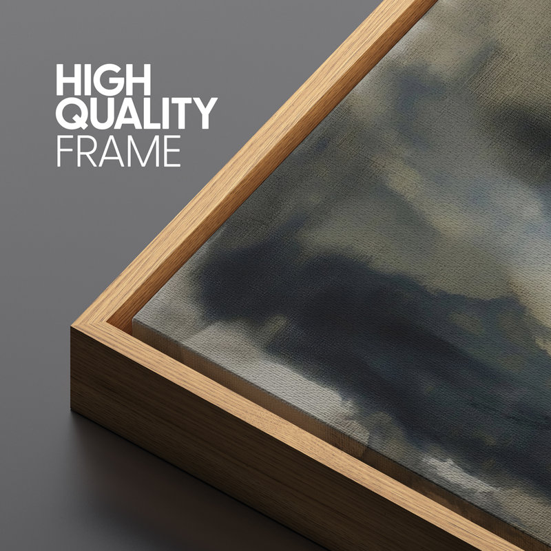 Abstrait gris anthracite profond - reproduction d'art sur toile encadrée, Naturel, H 60 po x l 20 po x P 1,5 po