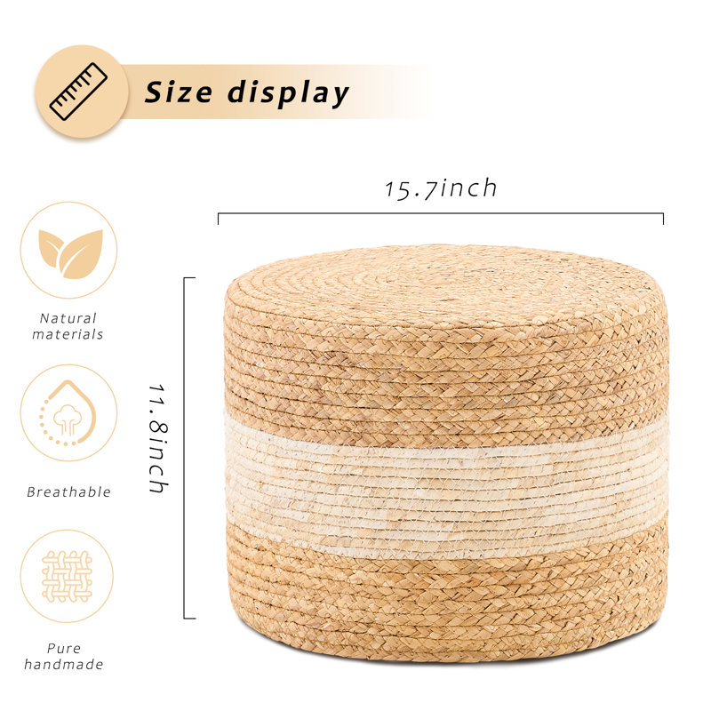 Repose-pieds artisanal en ruppie maritime naturelle - Décoration rustique durable pour maisons de style bohémien / campagnard