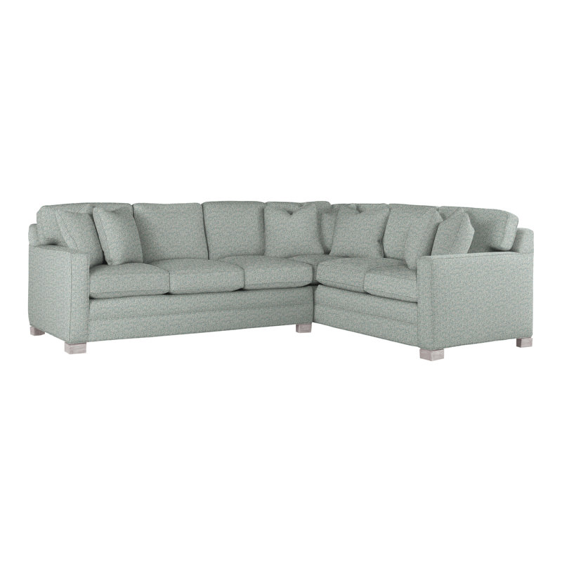 Hillcrest Upholstered L-Shaped Sectional Reversible, Tuck Water, Dove Gray
