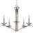 25" Contemporary 5-Light Candle Chandelier Lighting Fixture, Adjustable Hanging Height, Brushed Nickel Finish