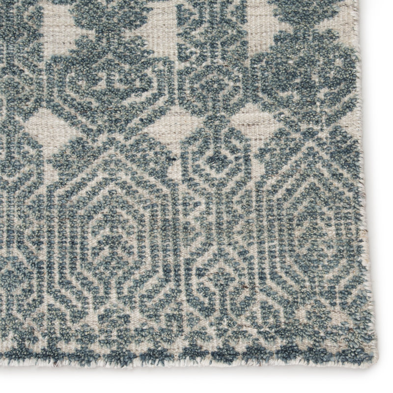 Cupertino Hand Knotted Wool Geometric Area Rug, Rectangle 5' x 8'