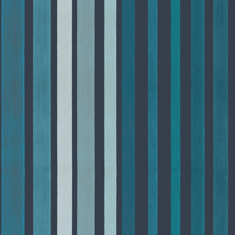 Carousel Striped Metallic Wallpaper Roll, Blue