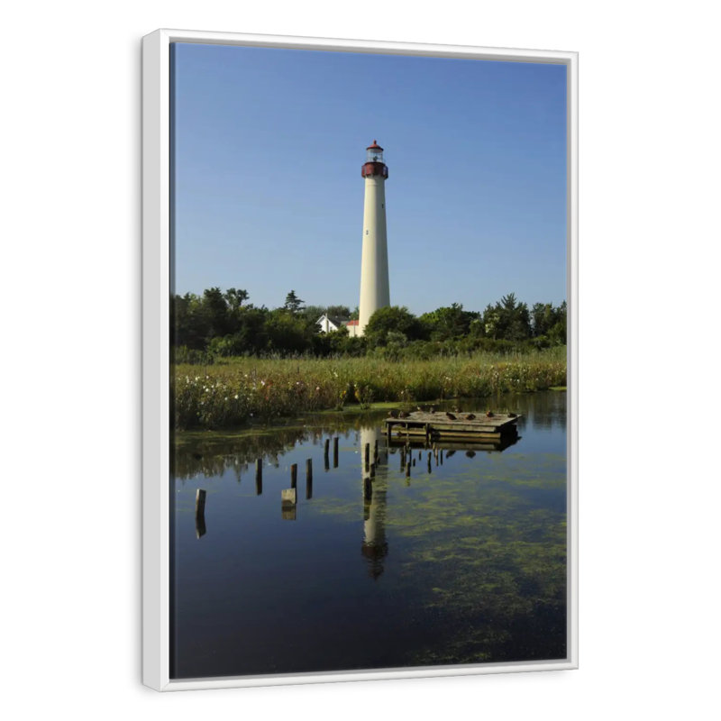 Phare de Cape May, New Jersey, 9" x 13", Floating Frame White