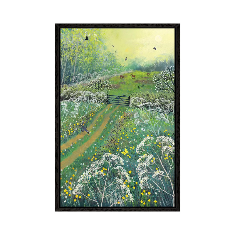 The Gate To May Meadow by Jo Grundy - Print on Canvas, Black Framed, 152.5 cm H x 101.5 cm W