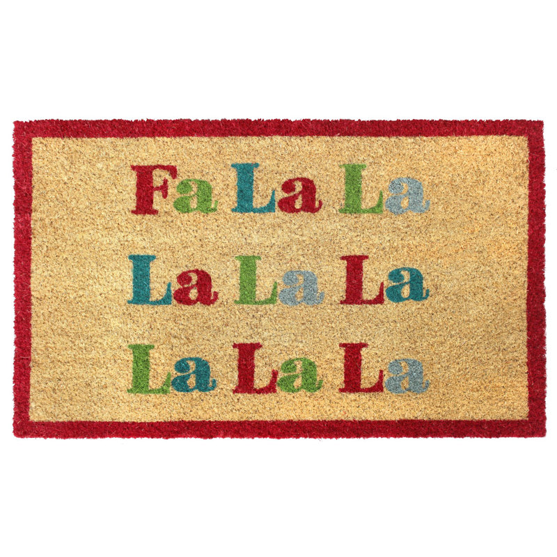 Tapis d'entrée antidérapant 30 po x 18 po Ingimund Fa La La